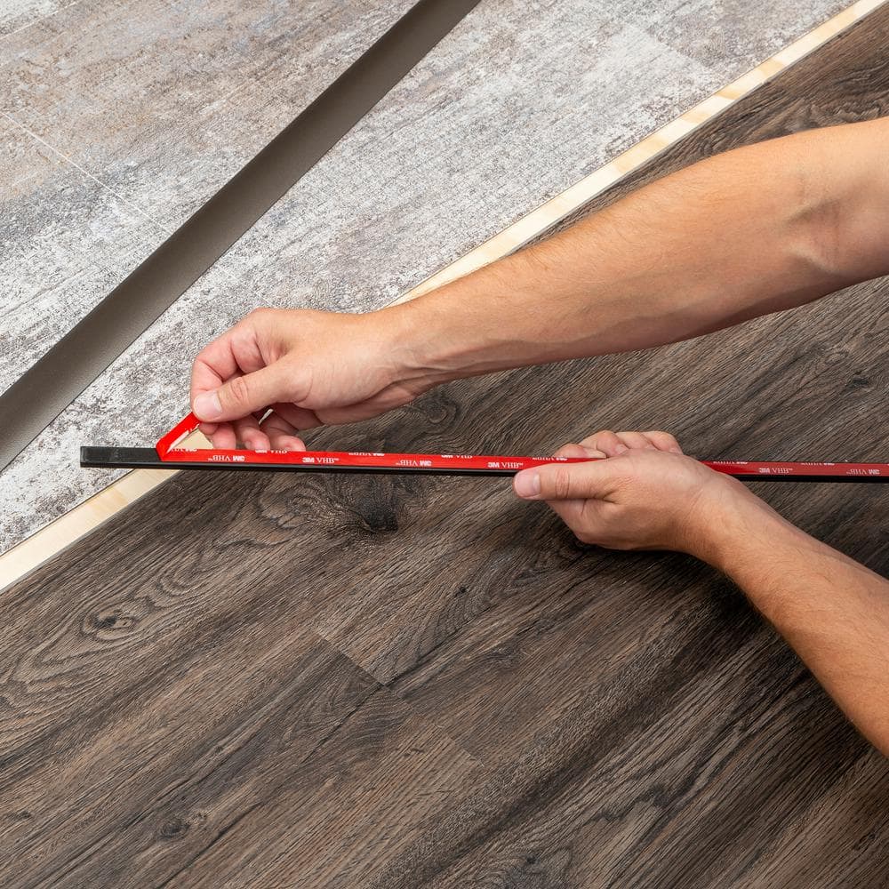 1 3/4 in. x 36 in. Mocha Aluminum CINCH T-Molding Transition Strip w/ Snaptrack - Hercitys