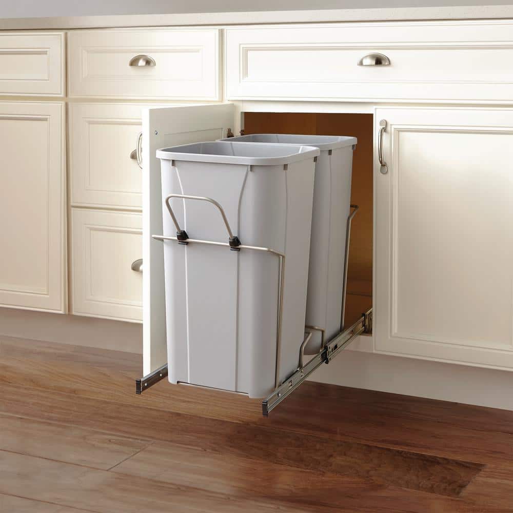 22.5 in. x 13.5 in. x 11.75 in. In Cabinet Pull Out Soft-Close 27 Qt. Trash Can - Hercitys