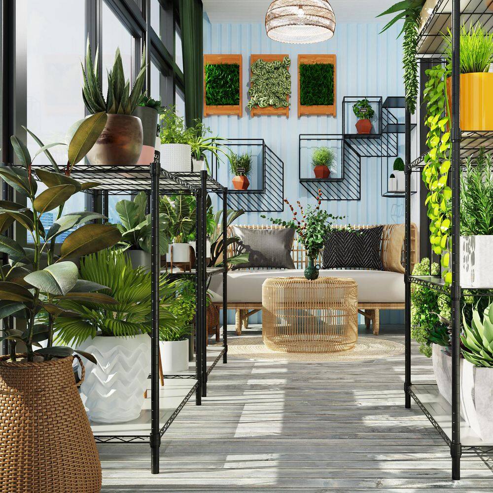 5 Tier Shelf Wire Shelving Unit-5T-1636-B-LKJ, 72H in Black - Hercitys