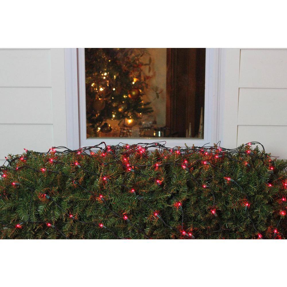 4 ft. x 6 ft. Red Mini Net Style Christmas Lights with Green Wire - Hercitys