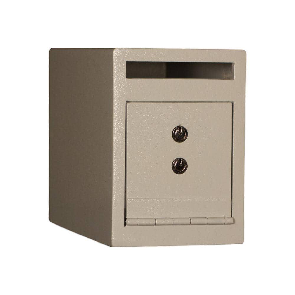 0.23 cu. ft. Steel Deposit Safe with Key Lock, White - Hercitys