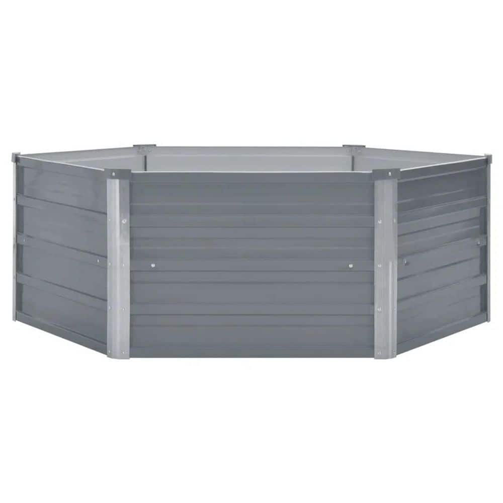 50.8 in. x 50. 8 in. x 18. 1 in. Raised Garden Bed, Metal Galvanized Steel, Gray - Hercitys