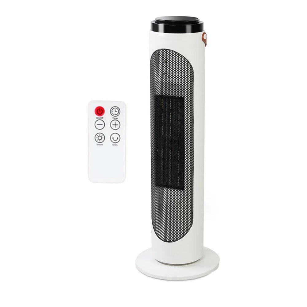 24.4 in.H 1500-Watt Electric Ceramic Space Heater Silent Adjustable Thermostat,3 Heat Settings Convector Heater, White - Hercitys