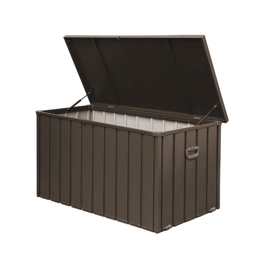 150 Gal. Dark Brown Galvanized Steel Deck Box - Hercitys