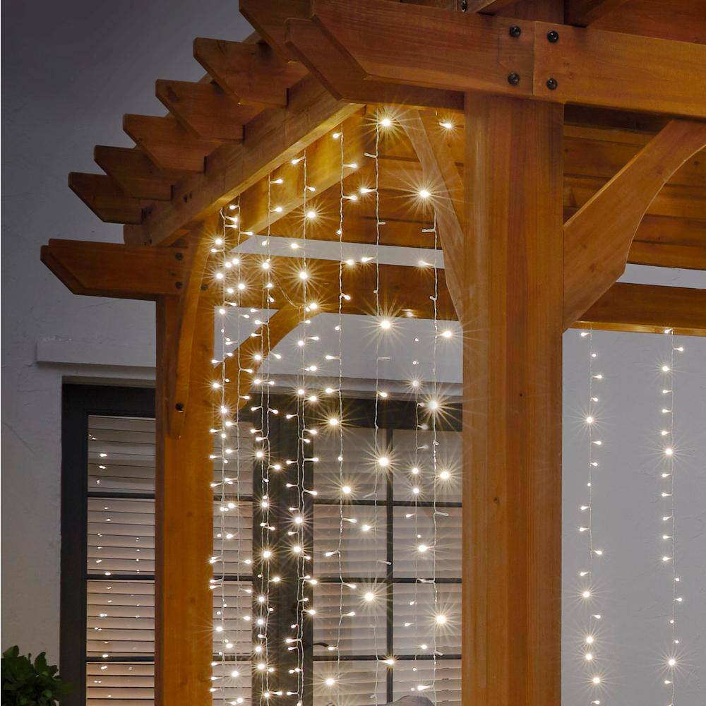 300-Light 10 ft. Indoor/Outdoor Plug-In Integrated LED Mini Bulb 10-Strand Willow Curtain String Light Set, 1-Pack - Hercitys