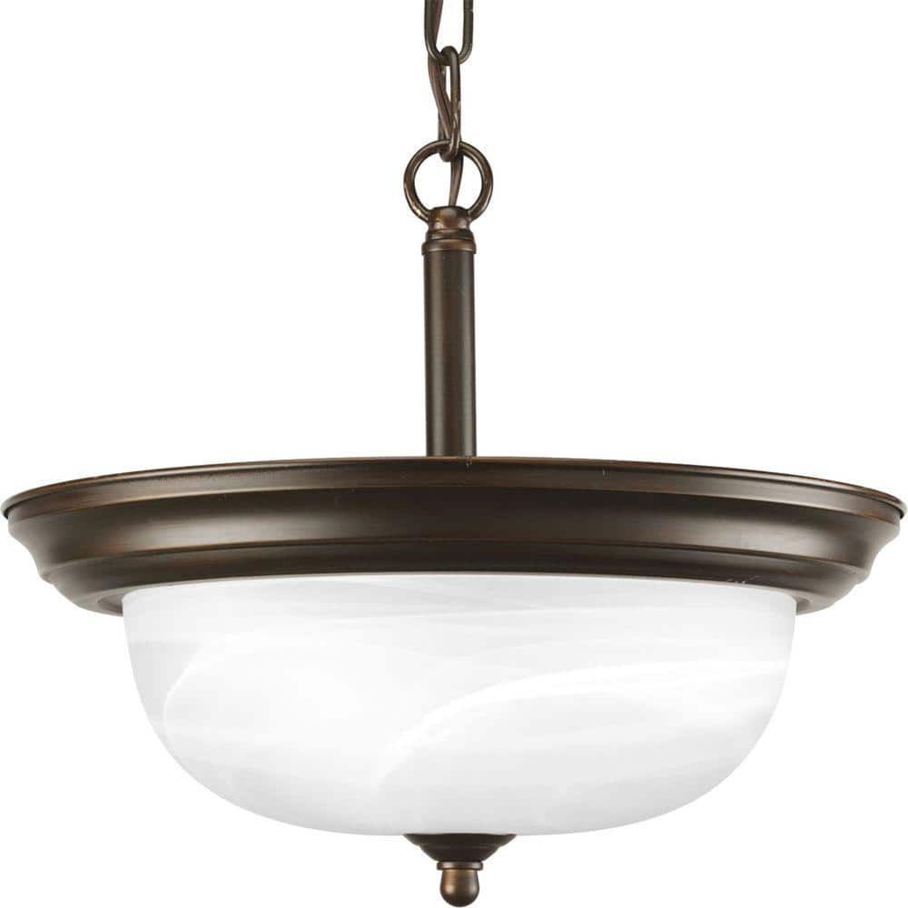 2-Light Brushed Nickel Semi-Flush Mount - Hercitys