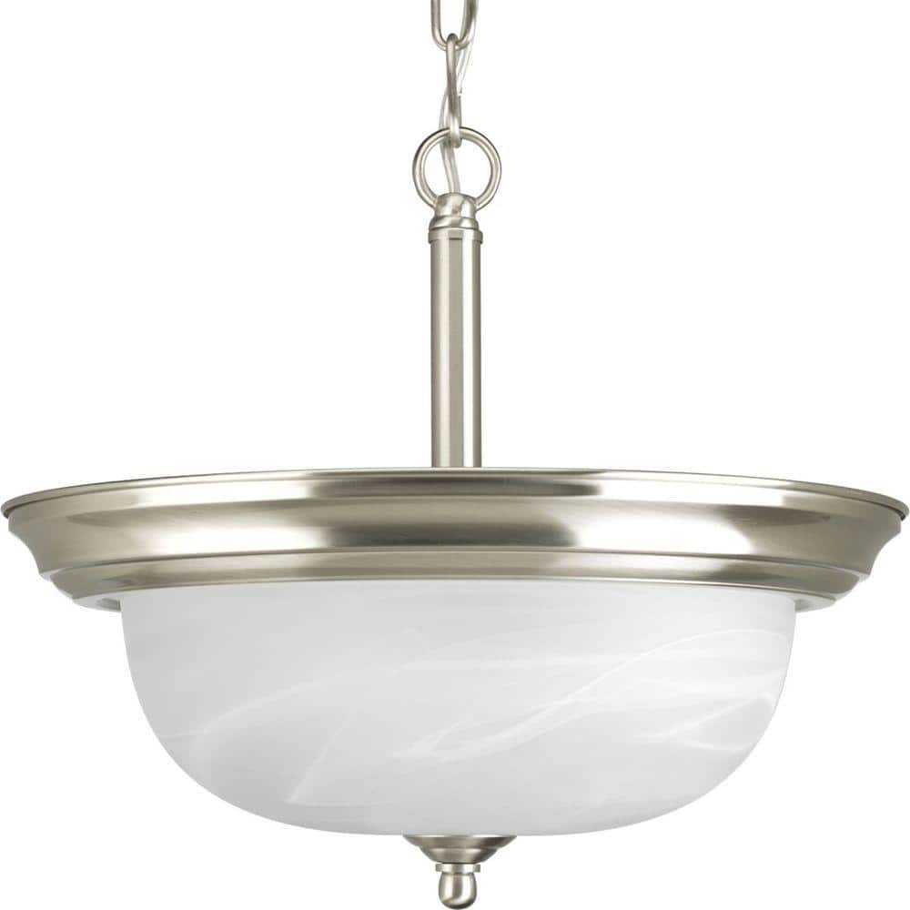 2-Light Brushed Nickel Semi-Flush Mount - Hercitys