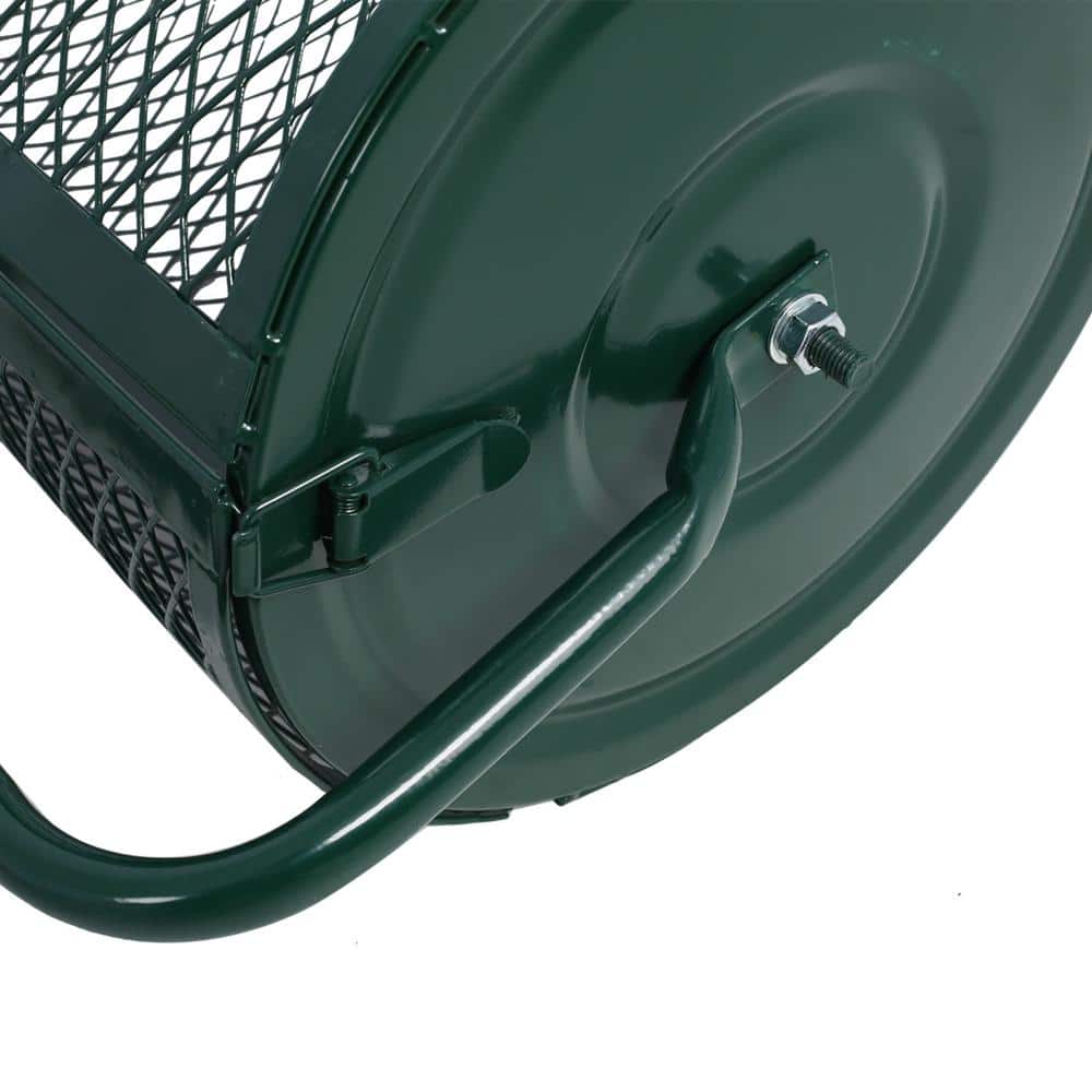 24 in. Steel T Shaped Handle Peat Moss Spreader Compost Spreader Metal Mesh Spreaders Roller - Hercitys