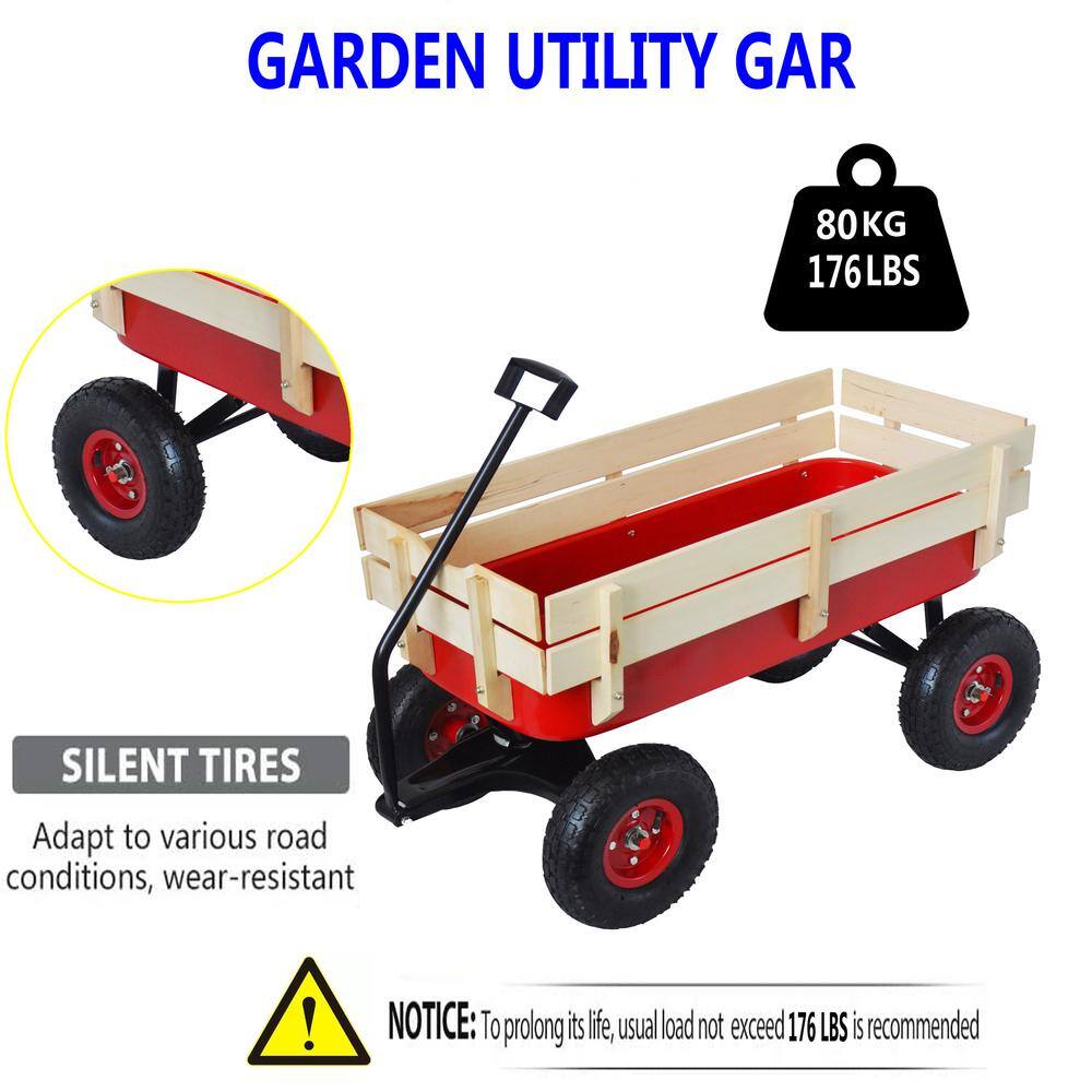 2.8 cu. ft. Metal Garden Cart with Steel Frame and 10 in. Pneumatic Tires - Hercitys