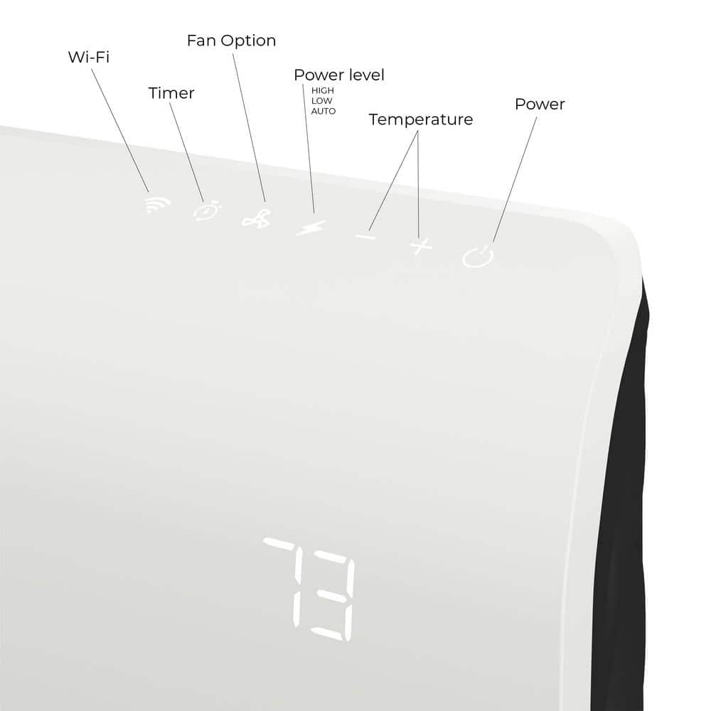 1500-Watt Sedona WiFi Enabled Infrared Electric Wall Heater, - Hercitys