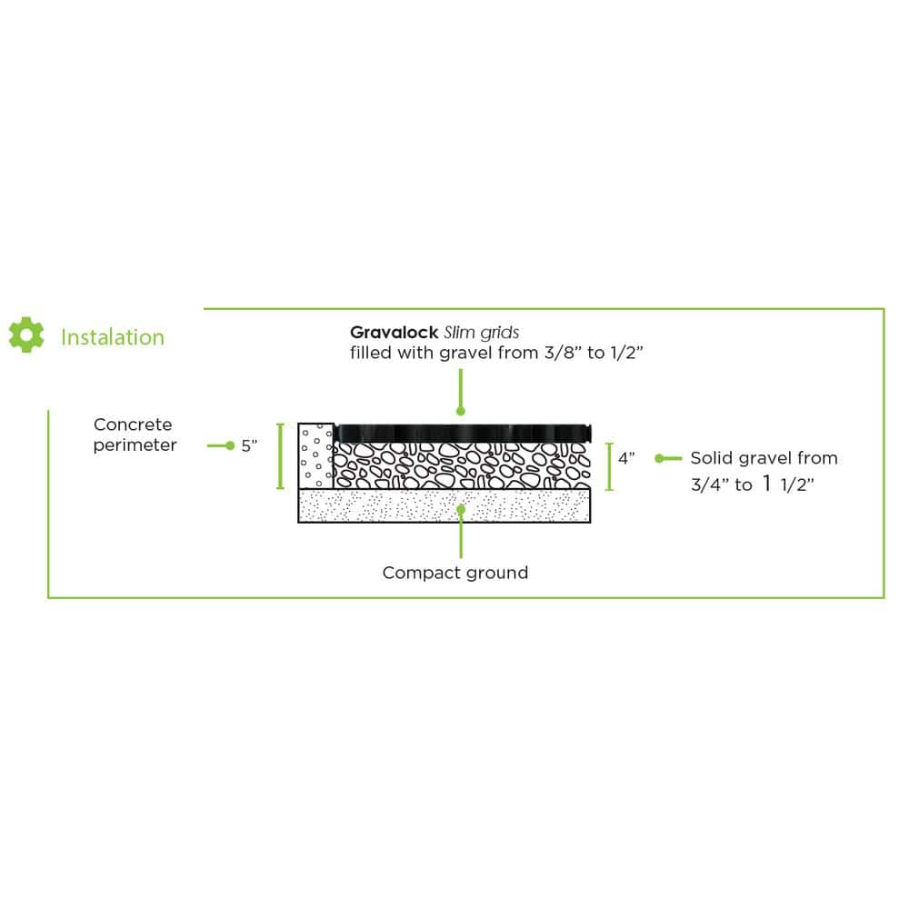 22 in. x 22 in. x 1 in. Black Slim Grid Plastic Pavers (12-Pavers/40.5 sq. ft.) - Hercitys