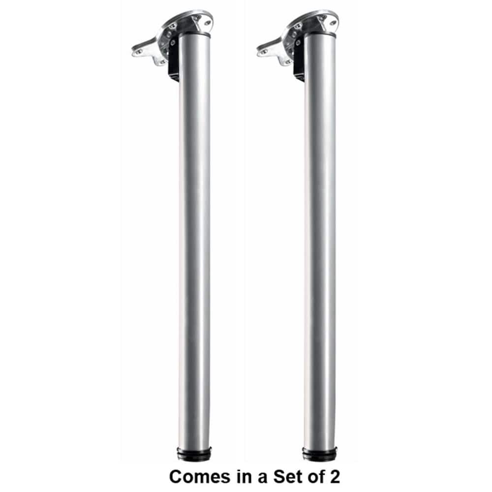 27.9 in. Silver Folding Metal Table Legs, Desk Legs, Furniture Legs (Set of 2) - Hercitys
