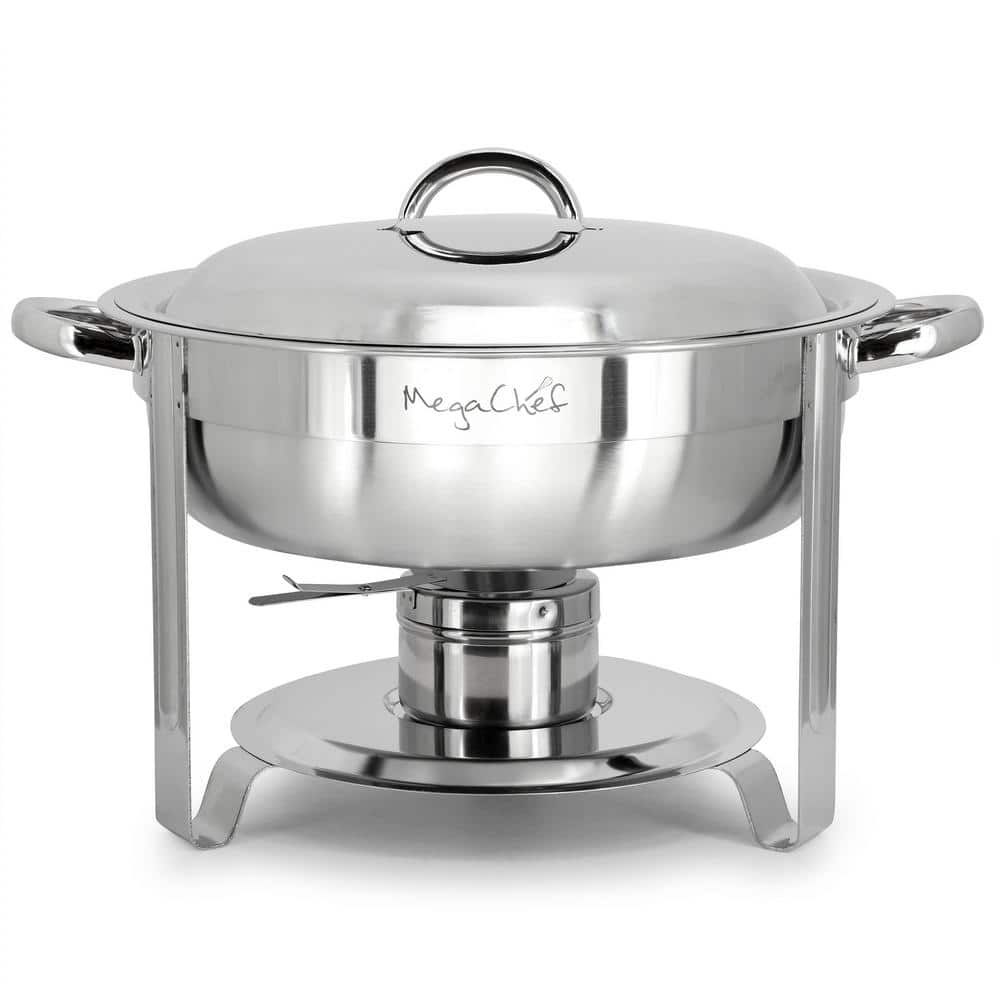 5.3 qt. Round Stainless Steel Professional Chafing Dish/Food Warmer/Buffet Server Serving Trays - Hercitys