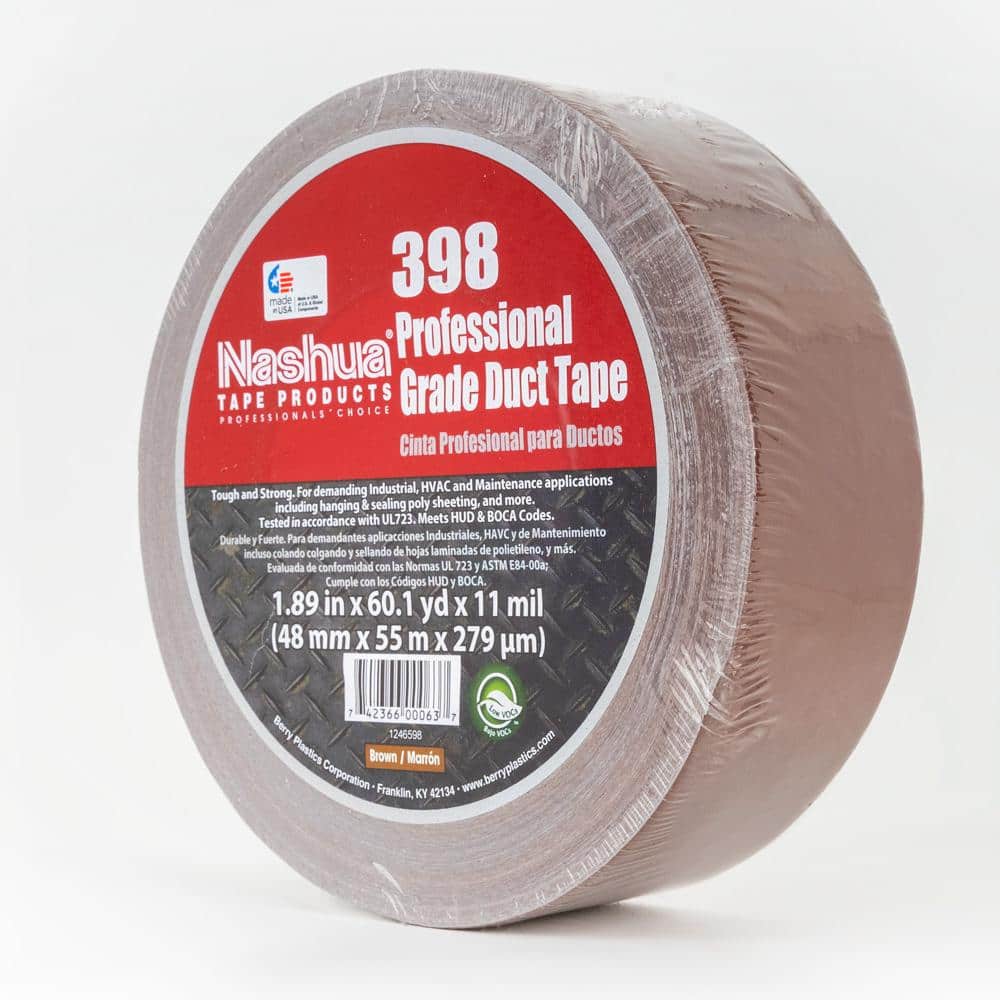 1.89 in. x 60.1 yds. 398 All-Weather Brown HVAC Duct Tape - Hercitys
