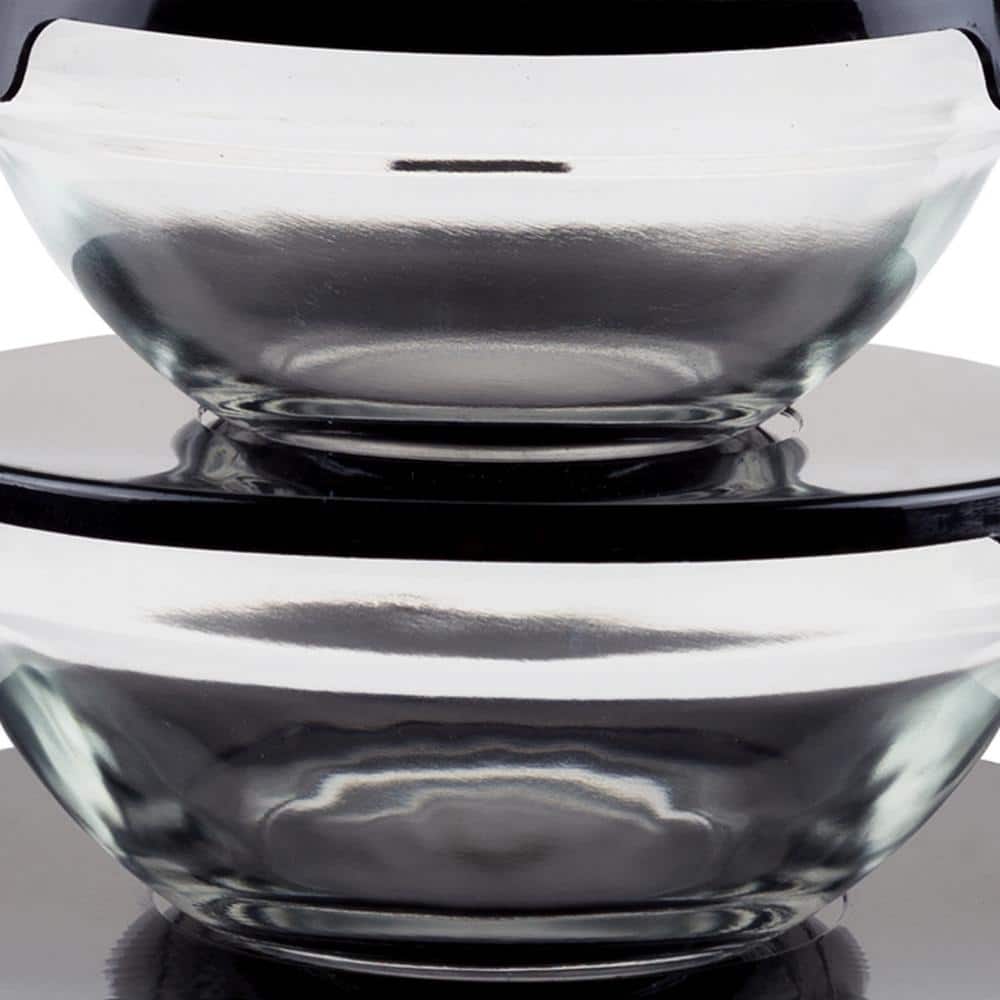 10-Piece Glass Bowl Set with Black Lids - Hercitys