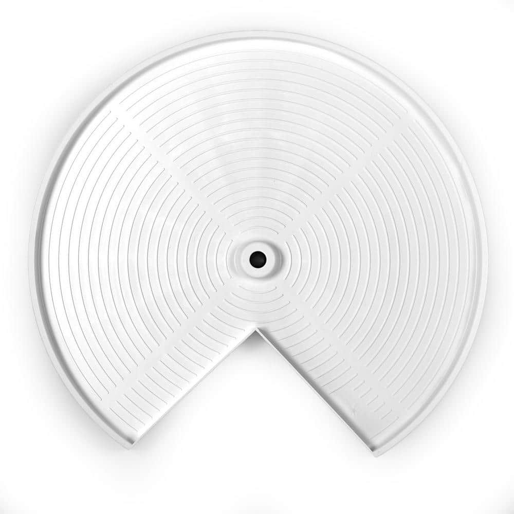 2-Shelf White 28 in. Lazy Susan Pie-Cut Polymer - Hercitys