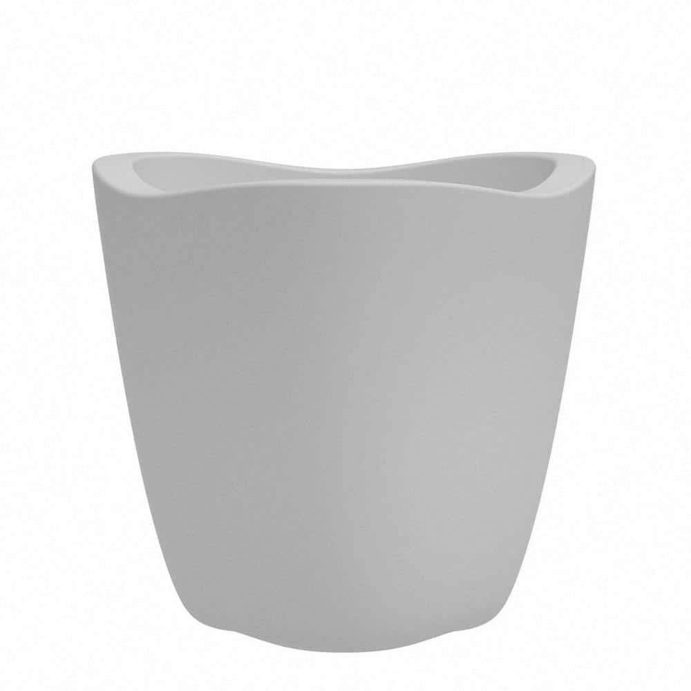 17 in. Tryas Large Gray Plastic Decorative Pot (17 in. D x 16.5 in. H) - Hercitys