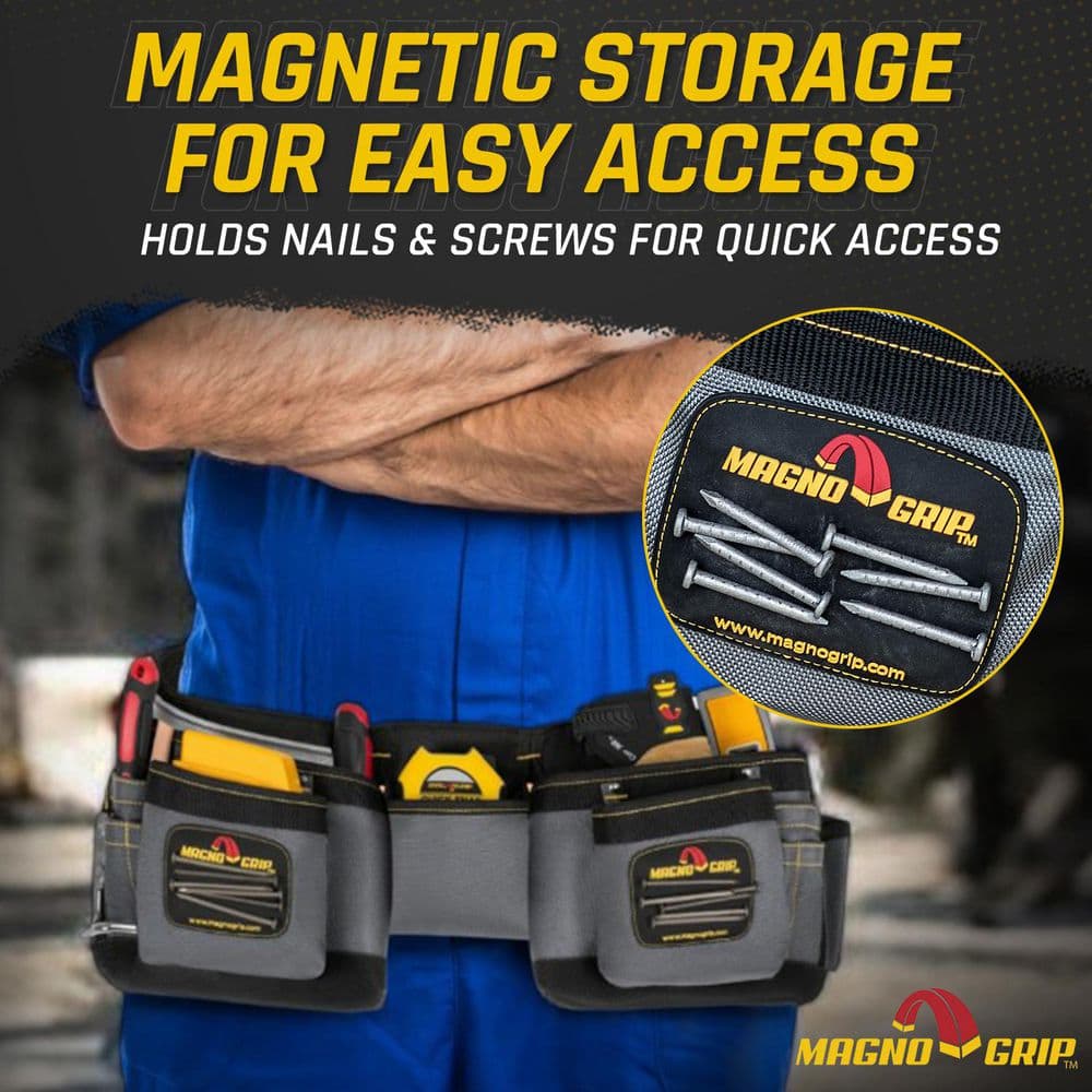 12-Pocket Magnetic Carpenter’s Tool Belt - Hercitys