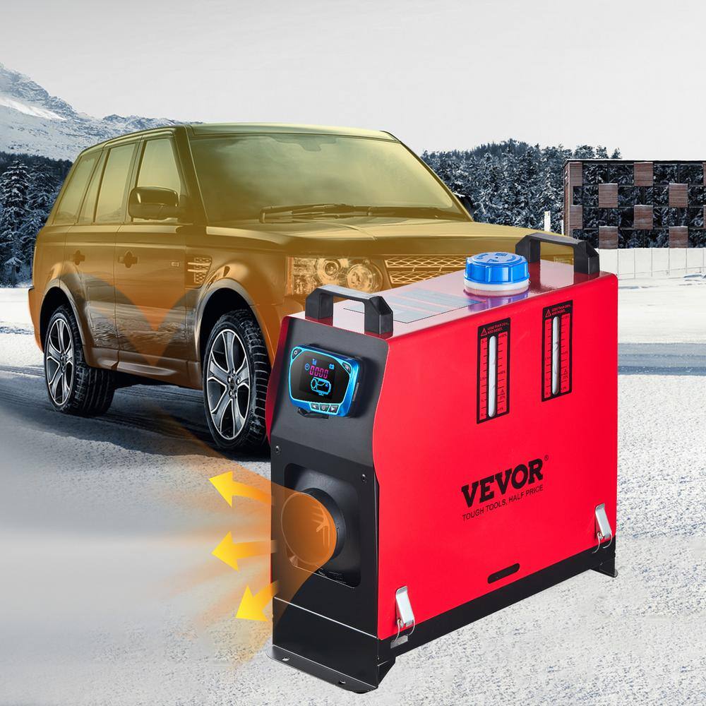 27296 BTU 8000-Watt Diesel Air Heater All in One Diesel Heater with Remote Control and Blue LCD Switch, 12-Volt - Hercitys