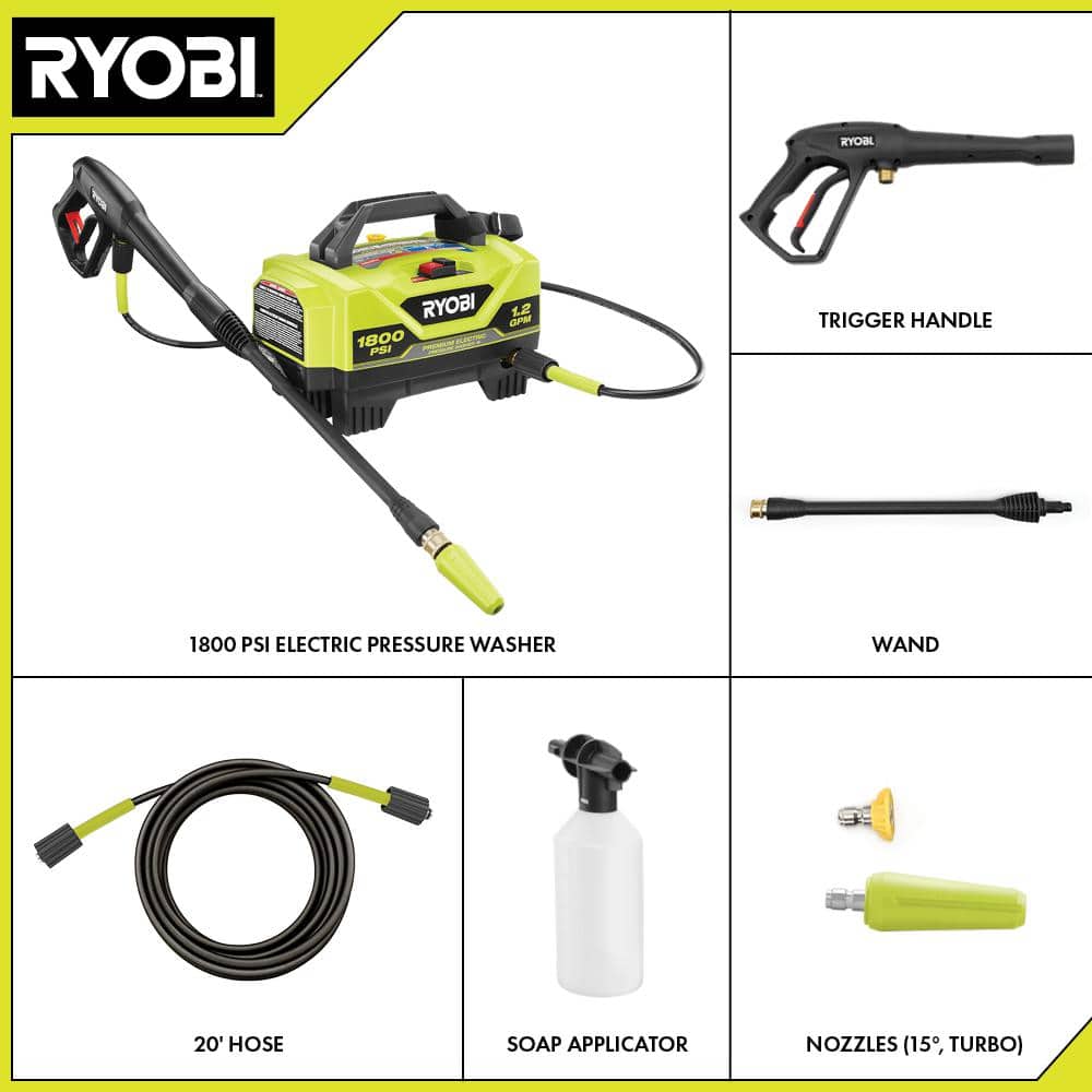 1800 PSI 1.2 GPM Cold Water Corded Electric Pressure Washer - Hercitys