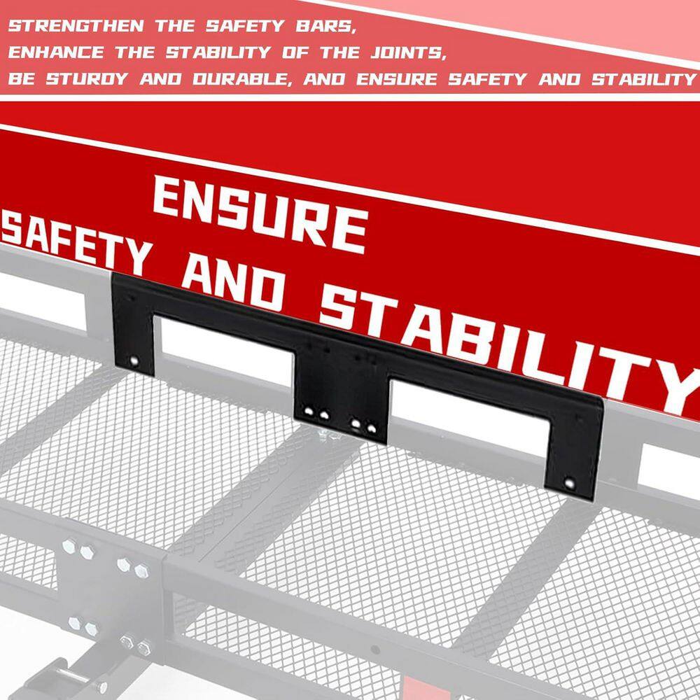 500 lbs. Capacity Hitch Mount Cargo Carrier Basket 60 in. x 24 in. x 6. with Net and Straps - Hercitys