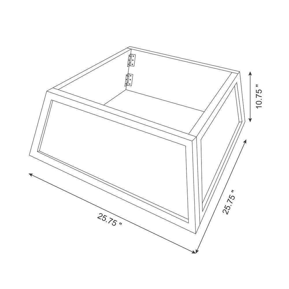 10.67 in. H Natural Wooden Trapezoid Farm Fresh Brown Christmas Trees Tree Collar (KD) - Hercitys
