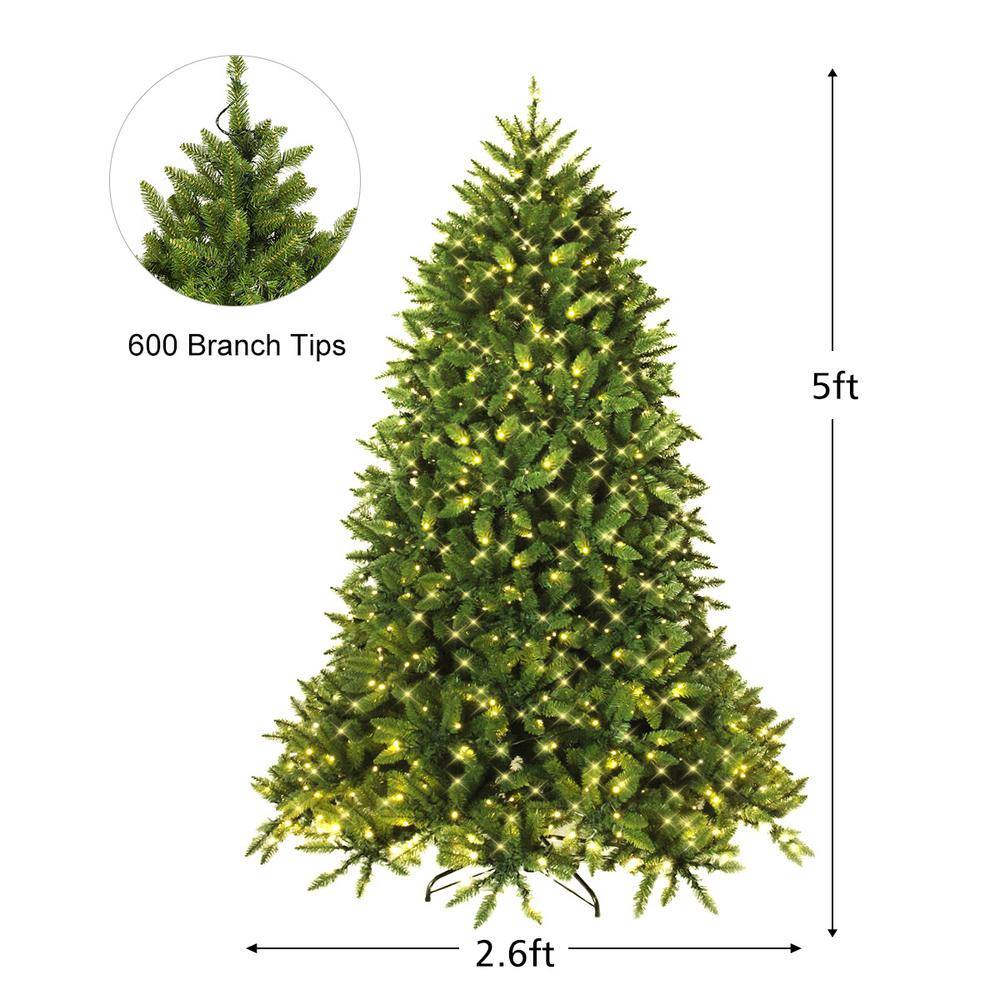 5 ft. Pre-Lit LED Slim Fraser Fir Artificial Christmas Tree with 450 Twinkling White Lights - Hercitys