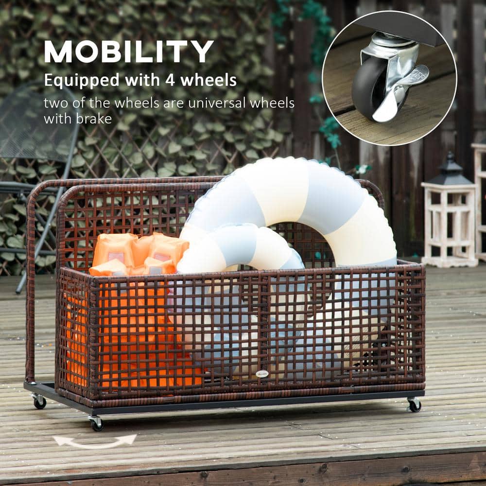 30 Gal. Coffee Brown Rattan Deck Box - Hercitys