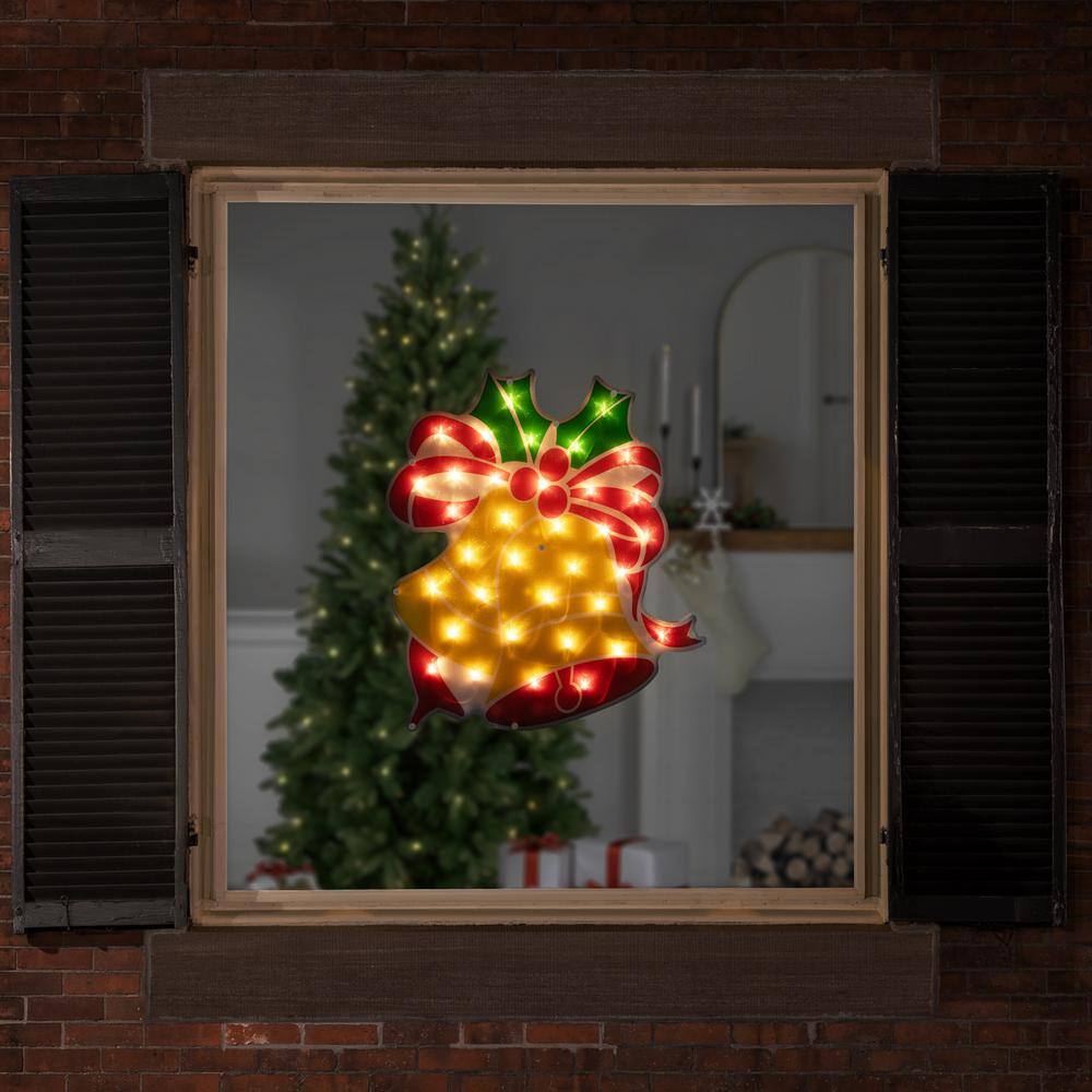 19 in. Lighted Christmas Bells Window Silhouette - Hercitys