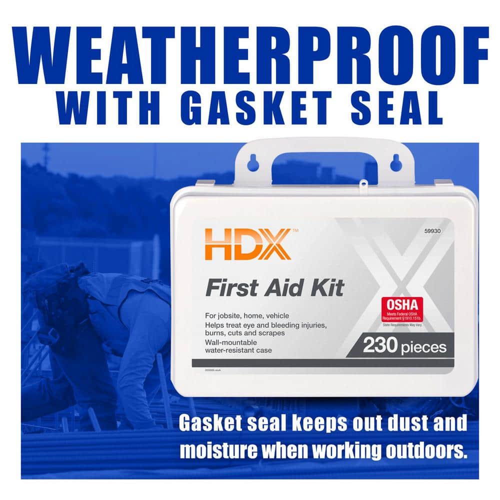 230-Piece Plastic OSHA First Aid Kit - Hercitys