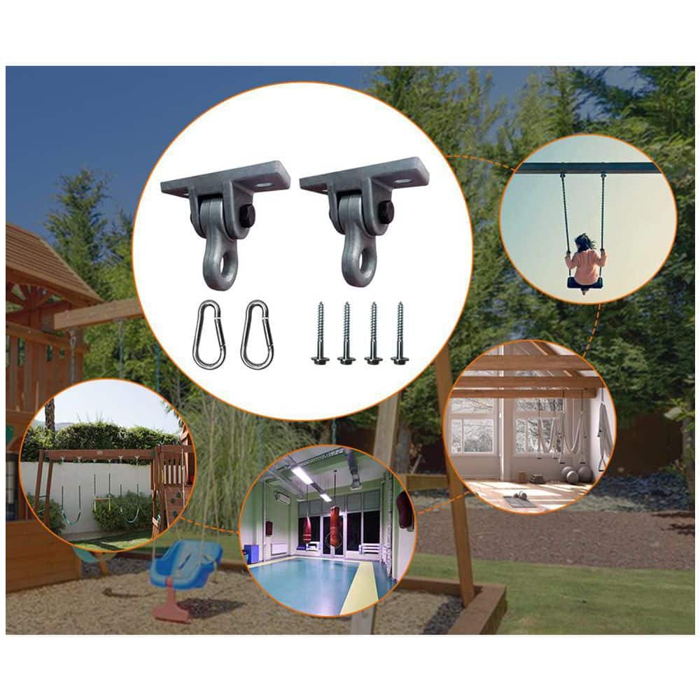 5000 lb. Capacity Heavy Duty Swing Hangers with Screws Bolts for Playground Porch Yoga Seat Trapeze, Green (4-Pack) - Hercitys