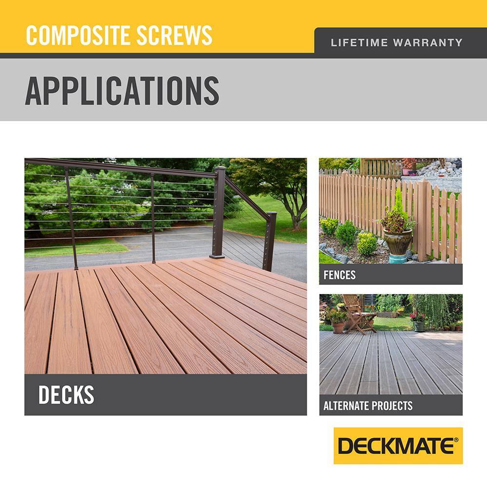 2-Pack #10 x 2-1/2 in. Gray Star Drive Pan-Head Composite Deck Screws (10 lb. / 742-Piece) - Hercitys