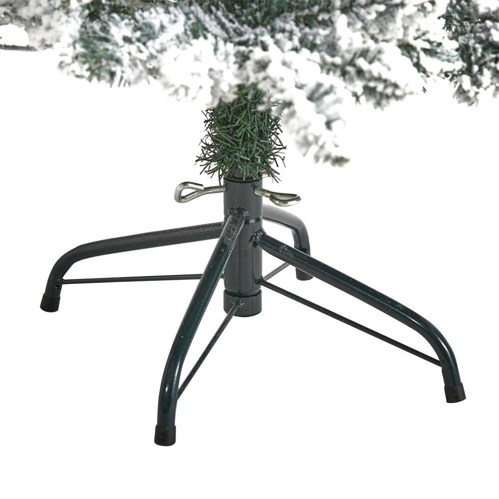 4 ft. Pre-Lit Flocked Livingston Fir Artificial Christmas Tree with Pine Cones and 150 Clear Warm LED Lights - Hercitys