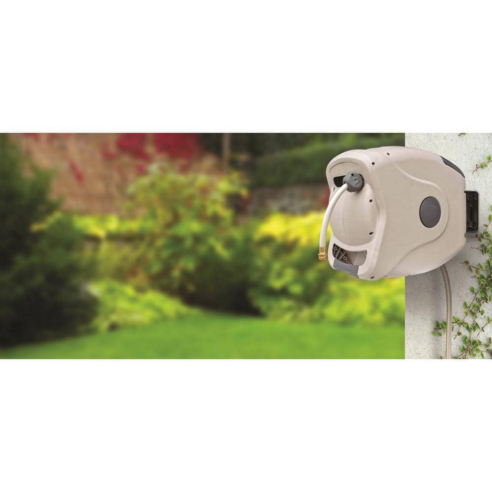 130 ft. 1/2 in. Retractable Garden Hose Reel XW Series Spray Nozzle Not Included - Hercitys