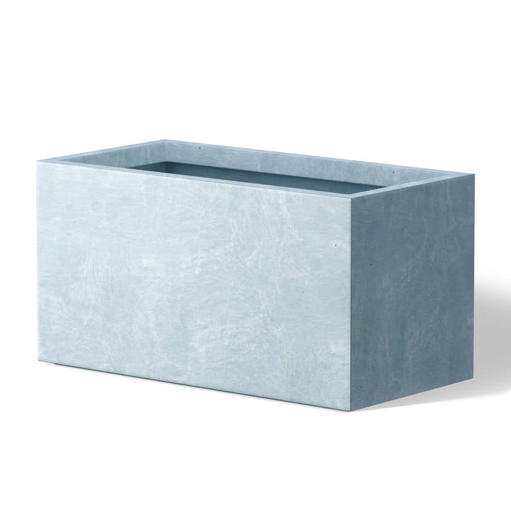 23.5 in. Large Soft Slate(Enhanced Interior) Concrete Rectangular Planter / Pot with Drainage Holes - Hercitys