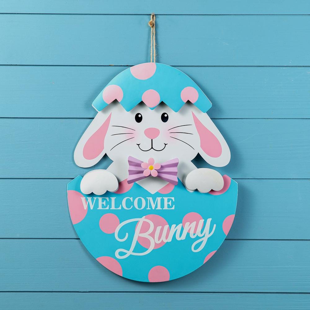 24 in. H Easter Metal Bunny Egg Yard Stake - Hercitys