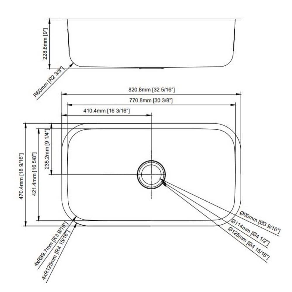 32 in. Single Bowl 18-Gauge Stainless Steel Undermount Kitchen Sink - Hercitys