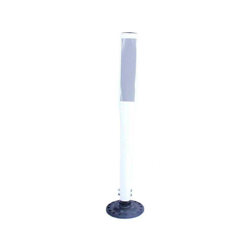 36 in. White Flat Delineator Post and Base with 3 in. x 12 in. High-Intensity Strip - Hercitys