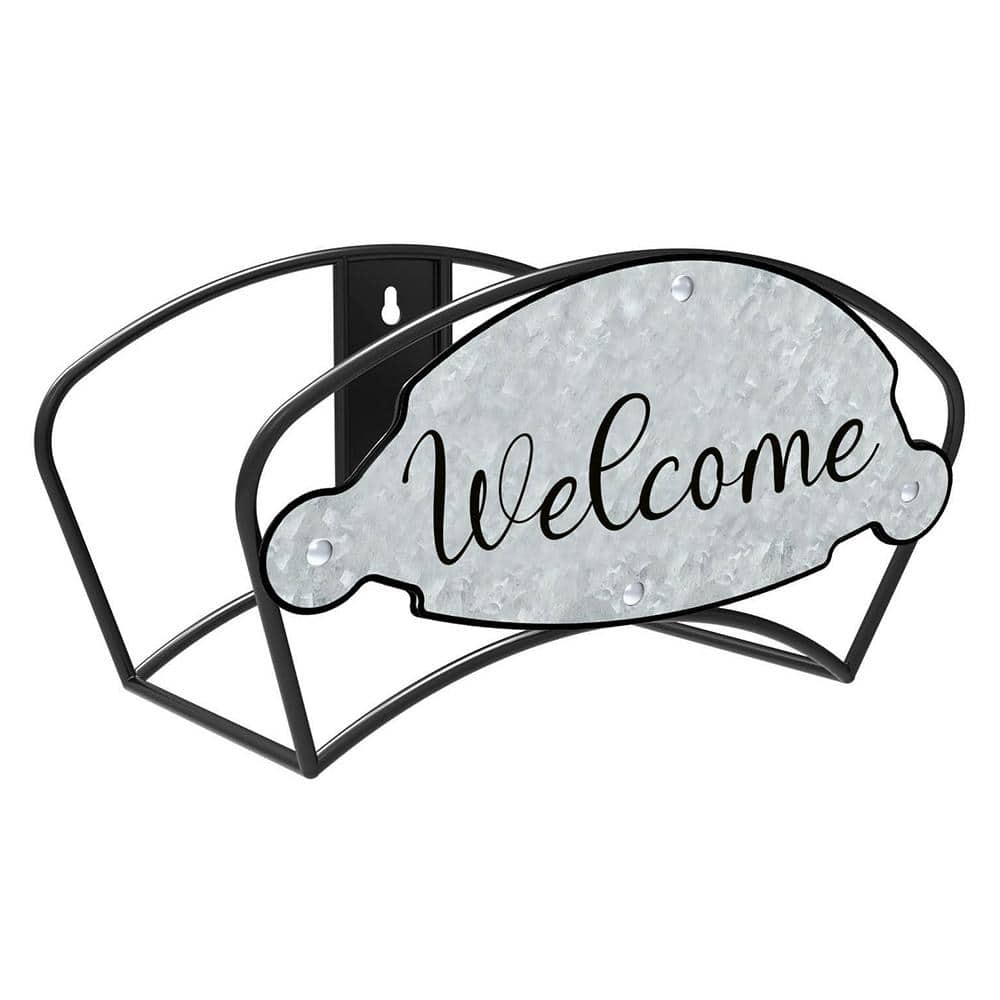 125 ft. Black Steel Galvanized Welcome Hose Hanger Garden Hose Reel - Hercitys