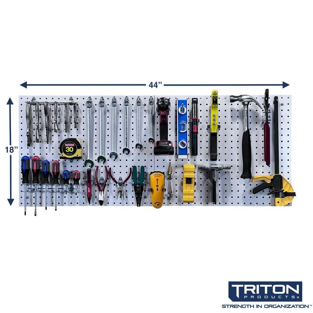 22 in. W x 18 in. H x 1/4 In. D Polypropylene Pegboards (2- Piece) White - Hercitys