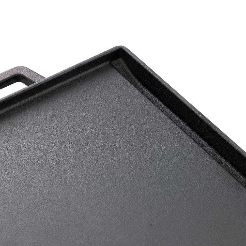17 in. Rectangular Preseasoned Cast Iron Reversible Griddle and Grill Pan - Hercitys