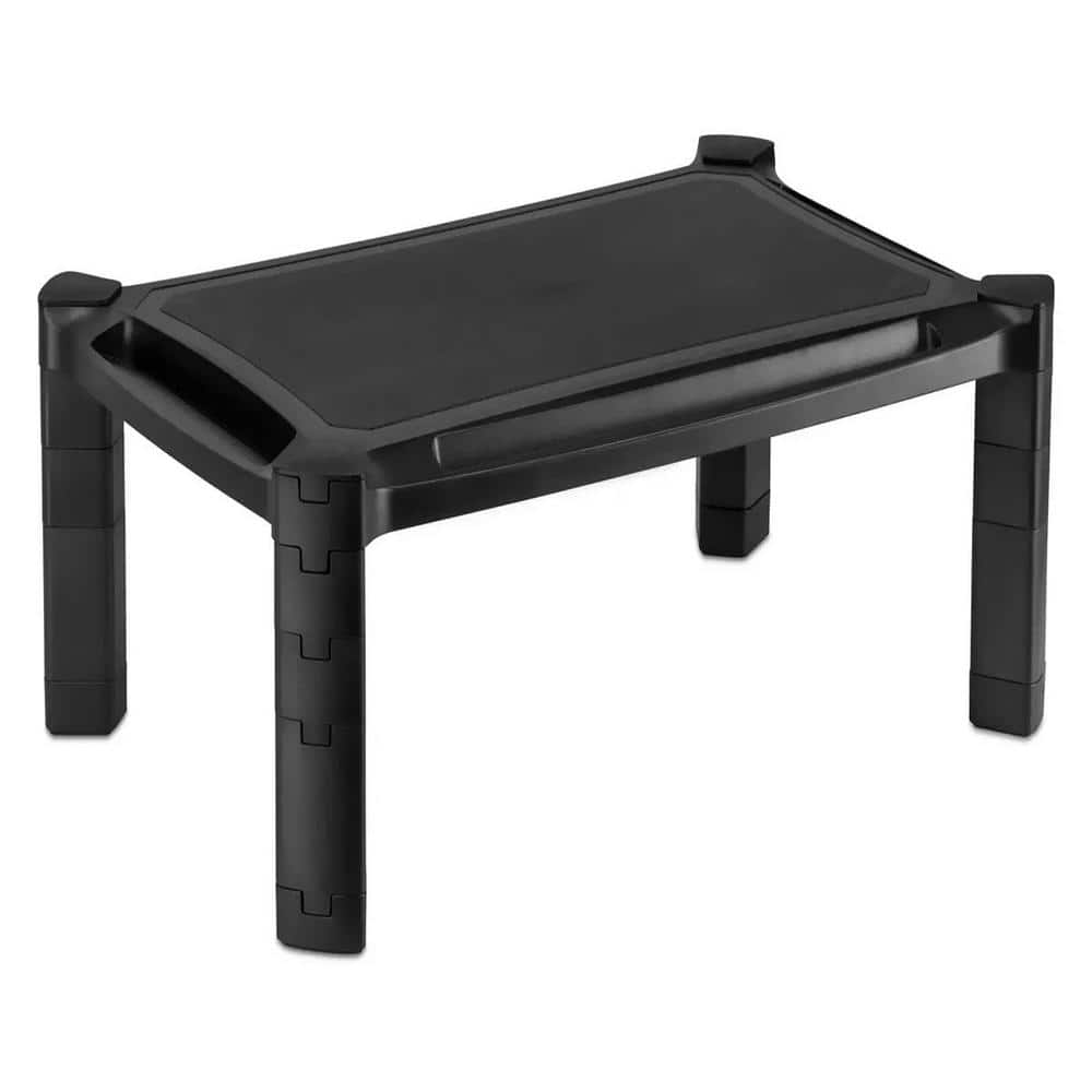 19 in. Printer and Monitor Stand Rectangular Black Computer Desk Stand - Hercitys