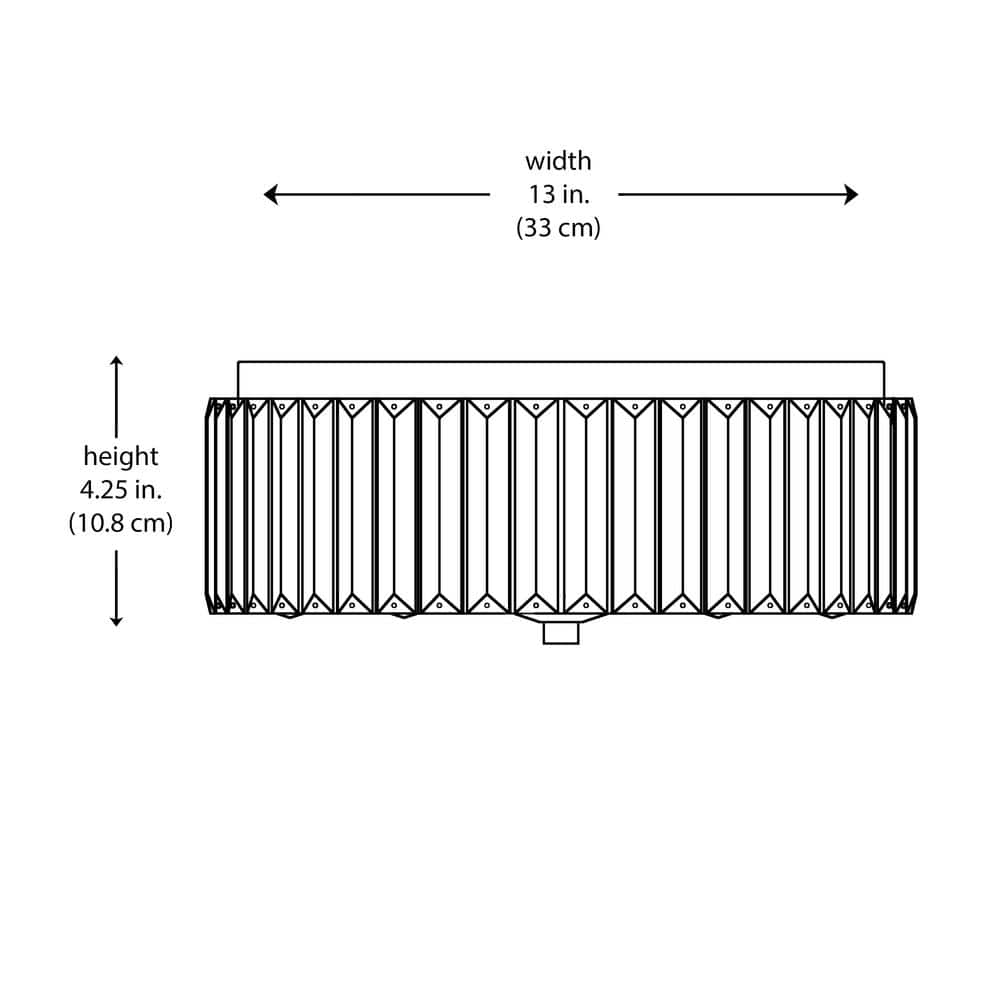 13 in. 2-Light Chrome and Crystal Flush Mount Ceiling Light - Hercitys