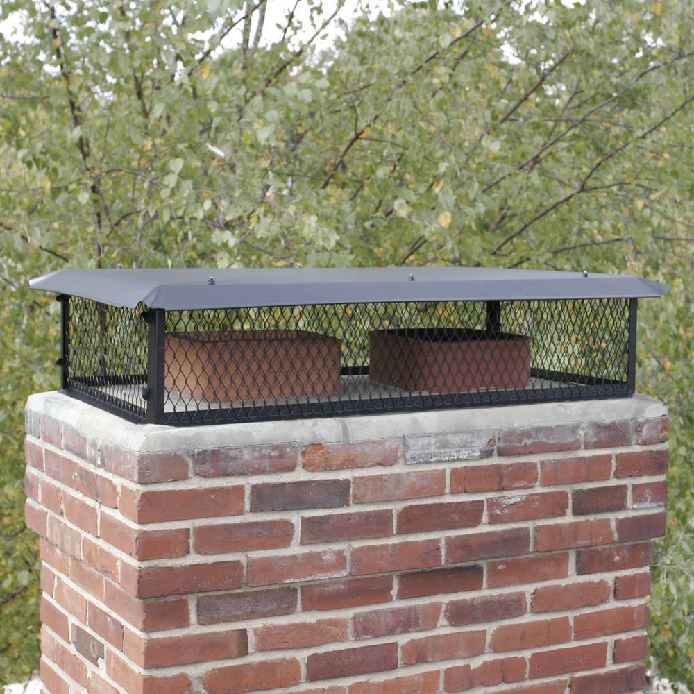35 in. x 17 in. x 14 in. H Chimney Cap in Black Galvanized Steel - Hercitys