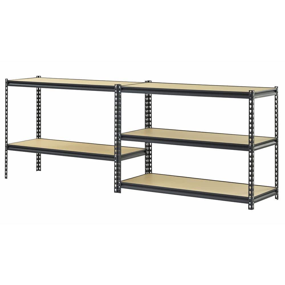 5-Shelf Steel Shelving Unit in Black (72 in. H x 48 in. W x 18 in. D) - Hercitys