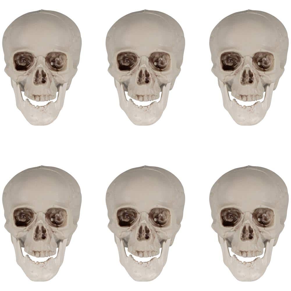 4.5 in. Skeleton Skulls Tabletop Halloween Decorations (Set of 6) - Hercitys