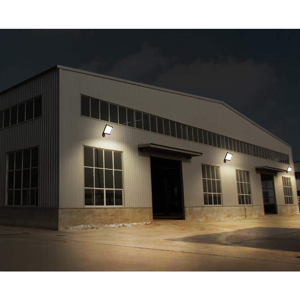 350-Watt Equivalent Bronze Integrated LED Outdoor Street Lamp Flood Light with Dusk to Dawn Control - Hercitys