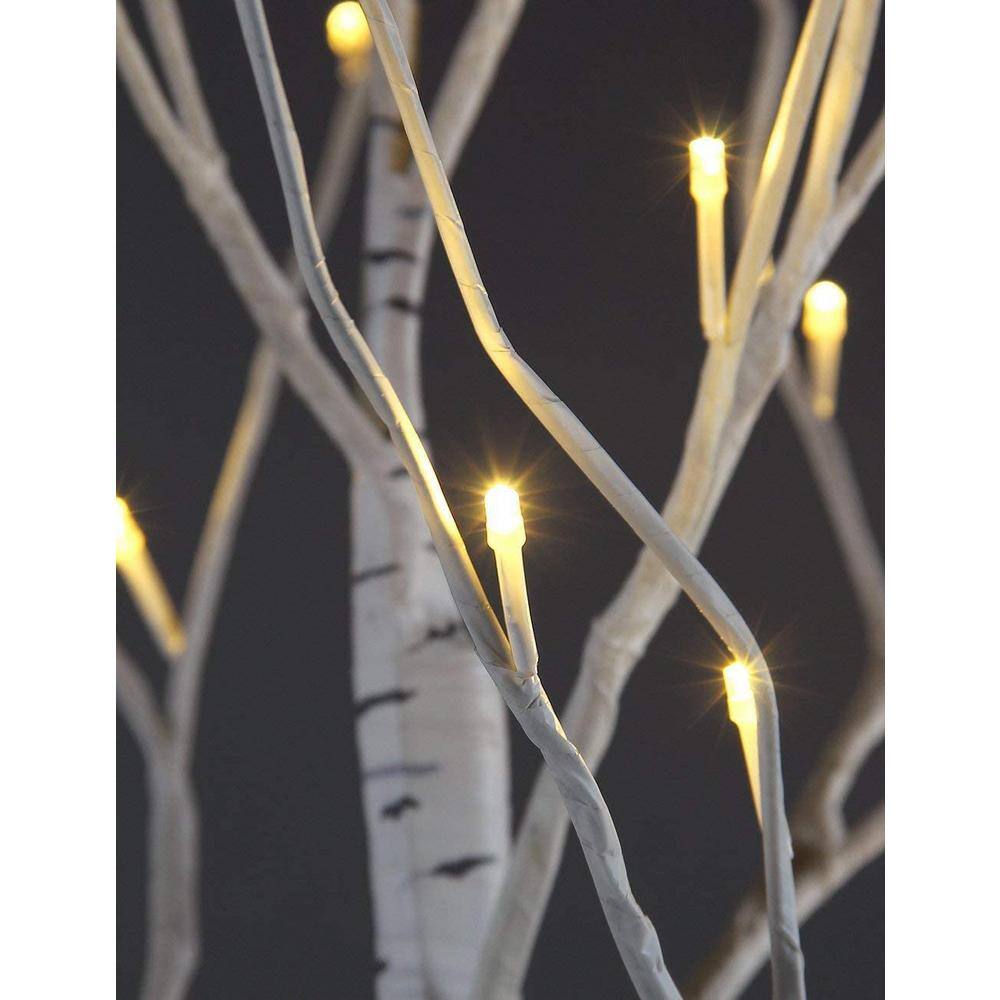 4 ft., 6 ft., 8 ft. Pre-Lit Birch Tree Warm White, Artificial Christmas Tree for Festival, Party,&Christmas Decoration - Hercitys
