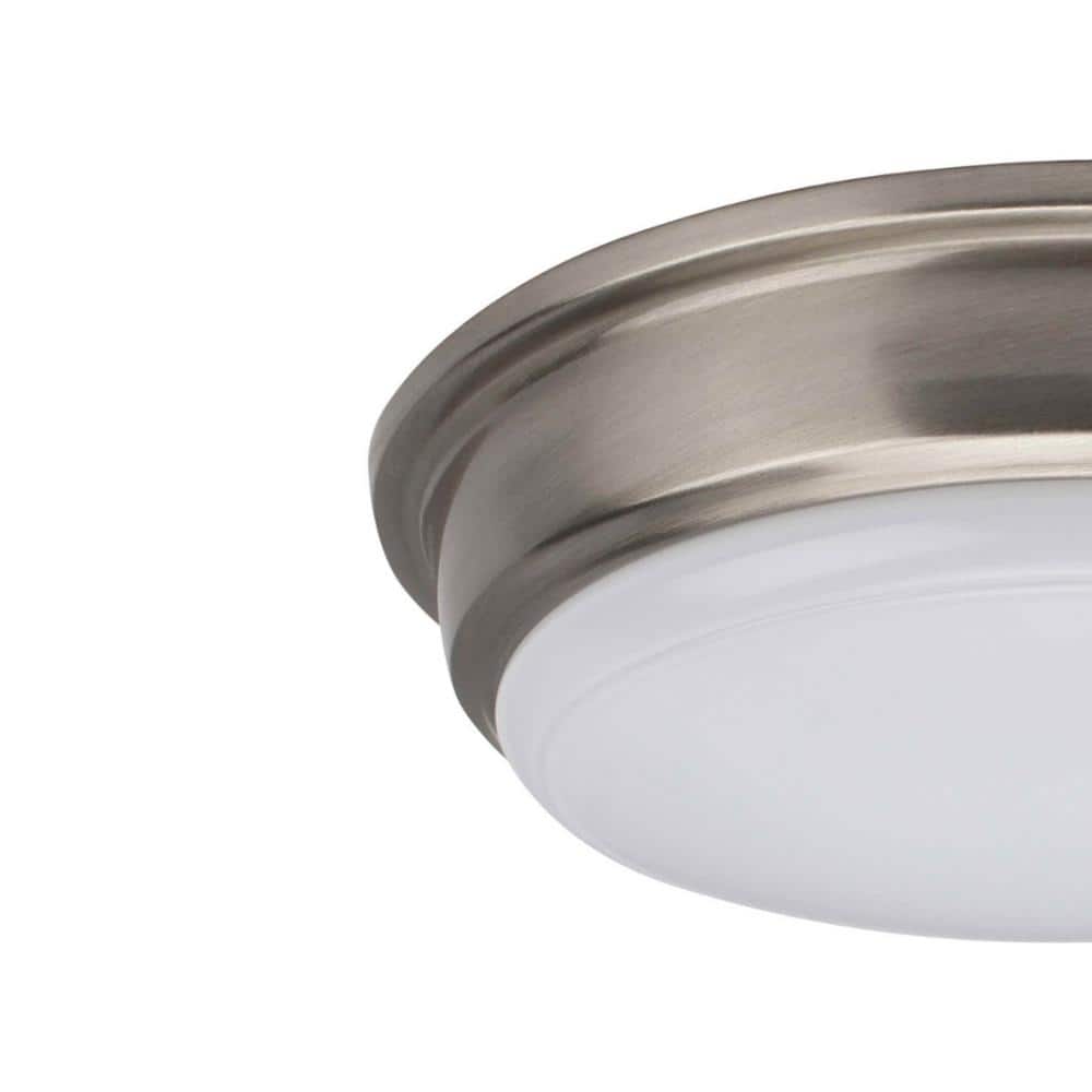 13 in. 1-Light Brushed Nickel LED Flush Mount - Hercitys