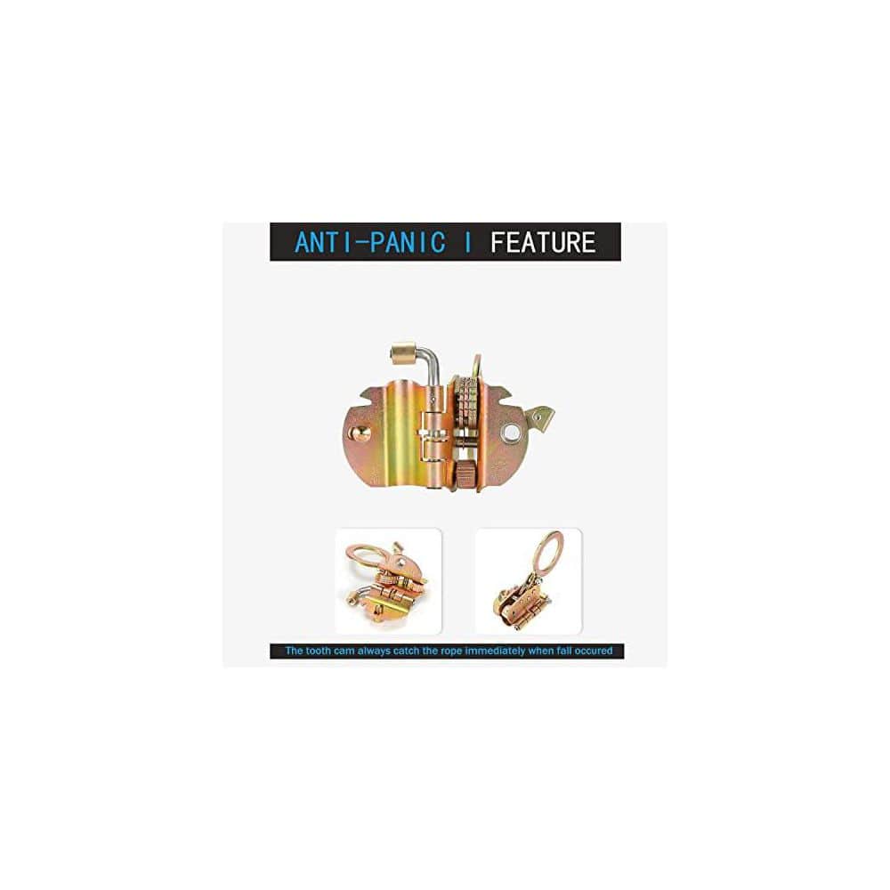 5/8 Lifeline Fall Protection Rope Grab Anti-Panic Auto-Trail Double Locking Arrester Complies ANSI/OSHA Construction - Hercitys